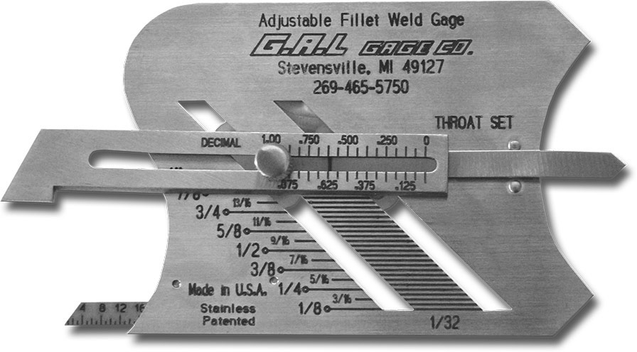 Adjustable Fillet Weld Gauge - Unequal Leg Measurement Feature, Measure Fillet Weld & Weld Throat Thickness