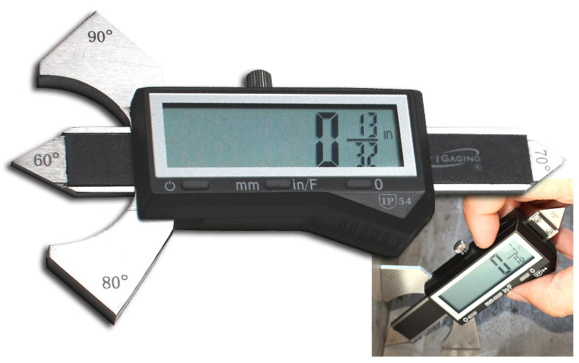 Digital Welding Gauge - With LCD display, will hold either the zero setting or measured value at any position for differential measurements.